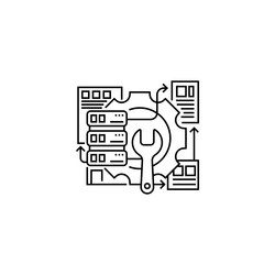 database recovery line icon linear style sign vector image