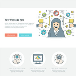 flat line business concept web site header vector image
