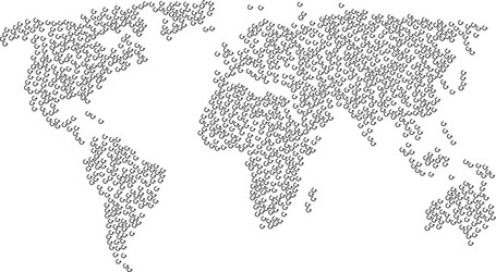 global map pattern of rotate items vector image
