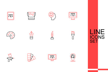set line paint spray computer with design program vector image