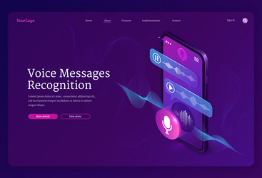 Voice Message Recognition App Banner vector image