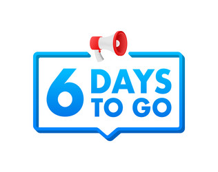 6 days to go countdown timer clock icon time vector