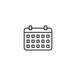 calendar line icon with editable stroke vector image