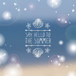 hand-sketched typographic element with shell vector image