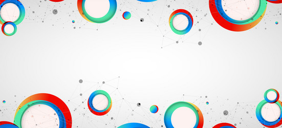 multicolored circles arranged on a plexus Vector Image