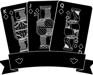 poker casino jack queen king card gambling banner vector