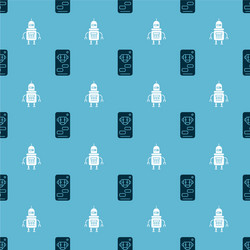 set bot and robot on seamless pattern vector image