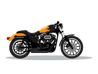 Vintage Orange Motorcycle Vector Image