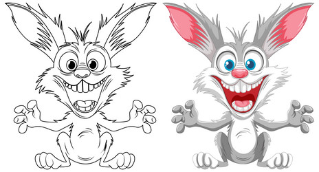 Smiling crazy rabbit cartoon Royalty Free Vector Image