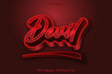 devil editable text effect 3d emboss gradient vector image