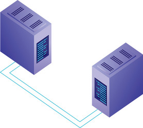 servers data center with circuit isometric icon vector image