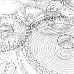 cogs and gears of clock vector image