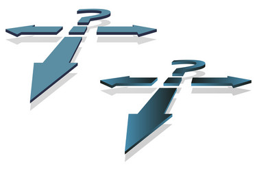 Decision Point: Question Mark and Arrows vector image