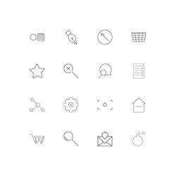 Interface linear thin icons set outlined simple vector