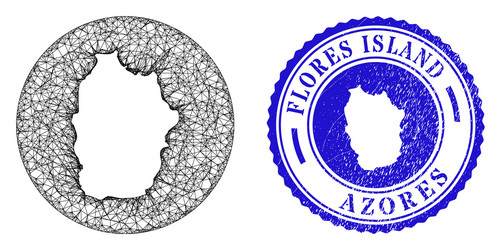 Flores Azores Map Vector Images - Mesh Network Stencil Flores Island Azores Map Vector 33216268 