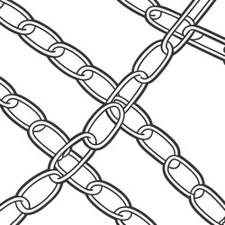 seamless grid of linked chains for modern design vector image