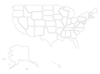 simplified smooth map of usa Vector Image