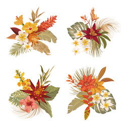 Tropical Boho Floral Collection Vector Image