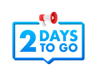 2 days to go countdown timer clock icon time vector image