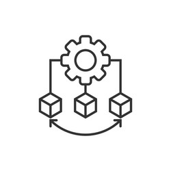api technology icon in flat style algorithm vector image
