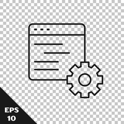 black line computer api interface icon isolated vector image