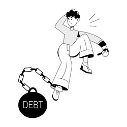Debt burden Royalty Free Vector Image - VectorStock