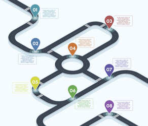 Highway roadmap with pins car road direction gps Vector Image