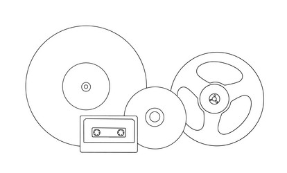 music audio heritage one line vector