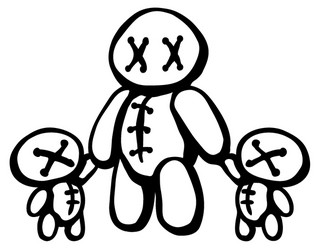 voodoo doll twins parent vector