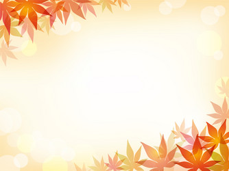Autumn maple leaf frame on a bokeh background vector