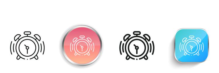clock icon thin linear regular and button style vector image