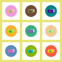 flat icons set of file and folder concept vector