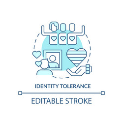 Identity tolerance turquoise concept icon vector