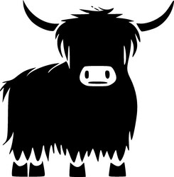 Minimalist Highland Cow Silhouette Vector Image