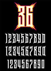 Racing sports numbers Royalty Free Vector Image