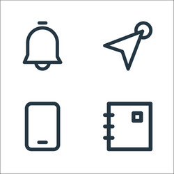user interface line icons linear set quality vector image