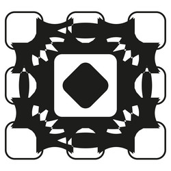 abstract square pattern black shapes in layers vector image