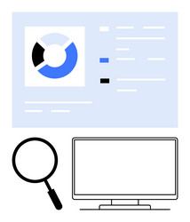 data analytics concept with computer monitor vector image