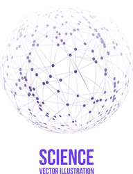 sphere with connected lines and dots wireframe vector