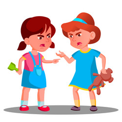 argue child girls people concept vector