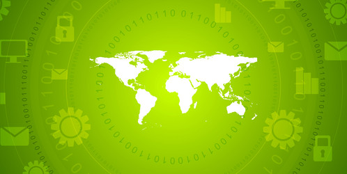 global communication green tech design vector