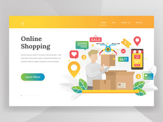 Modern flat design concept of online shopping vector