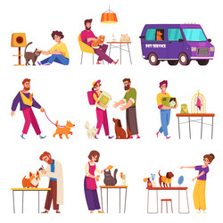 pet service set vector image