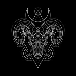 Zodiac aries geometric style vector