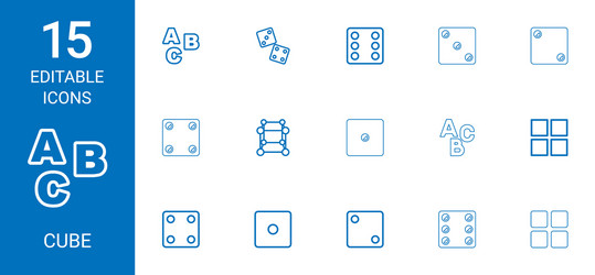 15 cube icons vector