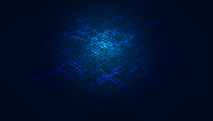 abstract square block chain perspective on blue vector