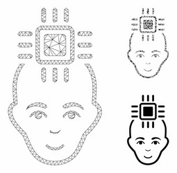 neural computer interface mesh network vector image