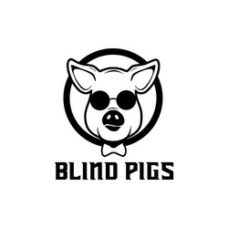 Pig Head Logo - Blind Concept Vector Image