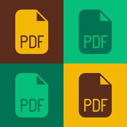 pop art pdf file document download button vector image