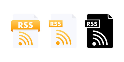 rss document icons symbolizing web feed formats vector image